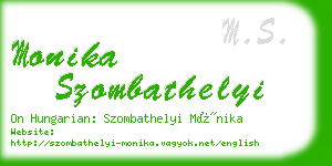 monika szombathelyi business card